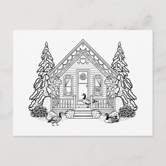 Feb-Haus Feiertagspostkarte (Vorderseite)