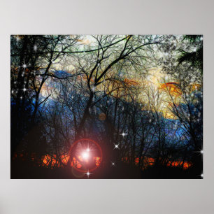 Feb Sunset Denken Sie an Schnee Poster