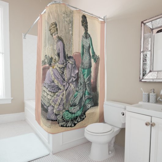 Februar 1877 Viktorianische Mode Duschvorhang (Beispiel)