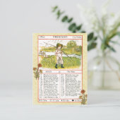 Februar 1884 Almanac. Fische Postkarte (Stehend Vorderseite)