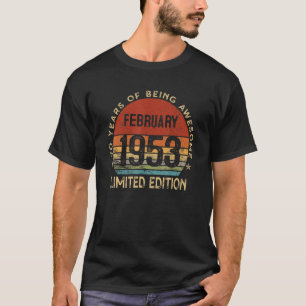 Februar 1953 Jahrgang 70 Jahre alte Retro 70. Gebu T-Shirt