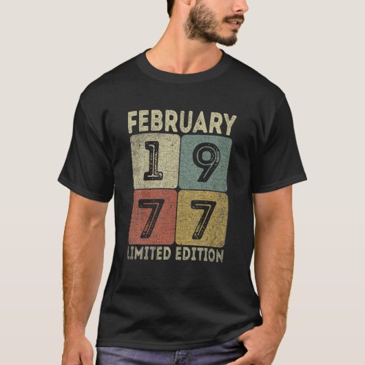 Februar 1977 Limited Edition Outfit Retro 45. T-Shirt (Vorderseite)