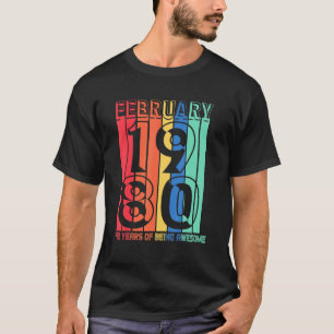 Februar 1980 42 Jahre Awesome Vintage 42 T-Shirt