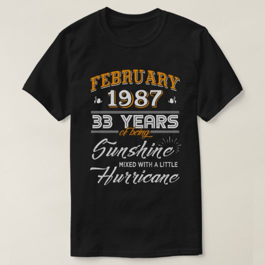 Februar 1987 33 Jahre Hochzeitsgeschenke T-Shirt (Design vorne)