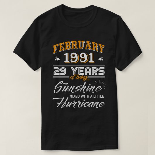 Februar 1991 29 Jahre Hochzeitsgeschenke T-Shirt (Design vorne)