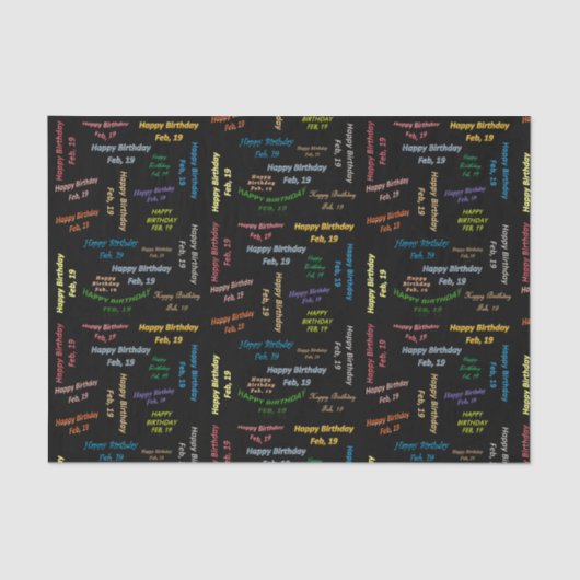 Februar, 19 Geburtstags-Gewehrpapier Seidenpapier (Vorderseite)