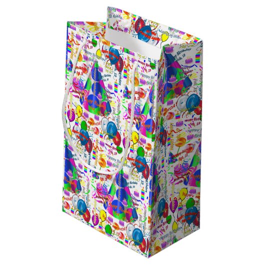 Februar, 19 Geburtstagsgeschenktasche Kleine Geschenktüte (Rückseite Schrägansicht)