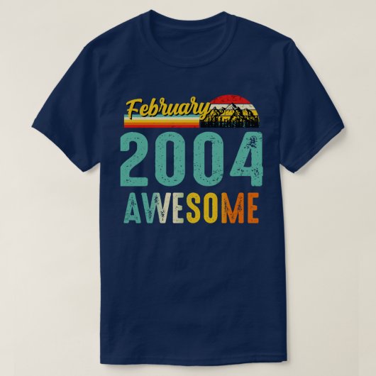 Februar 2004 Geburtstagsgeschenk Shirt Vintag Febr (Design vorne)
