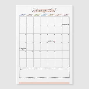 Februar 2025 Magnetkalender Magnetkarte