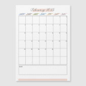 Februar 2025 Magnetkarte für den einzelnen Monat (Vorderseite)