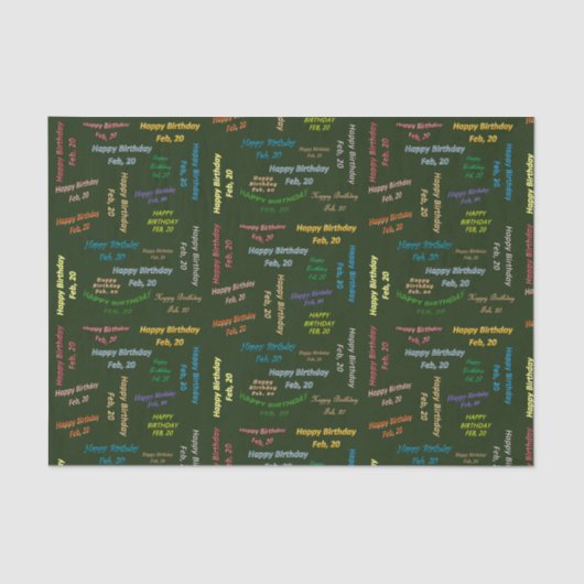 Februar, 20 Geburtstags-Gewehrpapier Seidenpapier (Vorderseite)