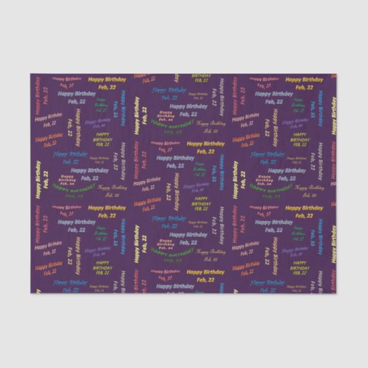 Februar, 22 Geburtstags-Gewehrpapier Seidenpapier (Vorderseite)