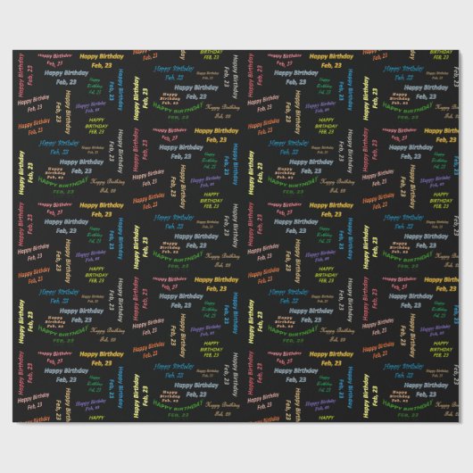 Februar, 23 Geburtstag Geschenkpapier (Flach)