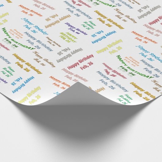 Februar, 26 Geburtstag Geschenkpapier (Ecke)
