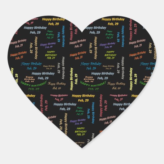 Februar, 29 Geburtstagsticker Herz-Aufkleber (Vorderseite)