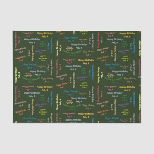 Februar, 8. Geburtstag Seidenpapier (Vorderseite)