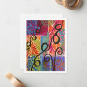 Februar Abstrakt mit Stift-Notizkarte Mitteilungskarte (Vorderseite/Rückseite Beispiel)