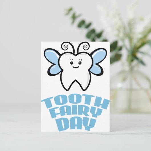 Februar achtundzwanzigster - Zahn-Fee-Tag Postkarte (Stehend Vorderseite)