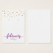 Februar Amethyst Birthstone Earring Card (Vorne & Hinten)