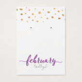 Februar Amethyst Birthstone Earring Card (Vorderseite)