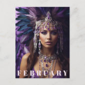 *~* FEBRUAR AP53 Geburtstag AMETHYST Boho Postkarte (Vorderseite)