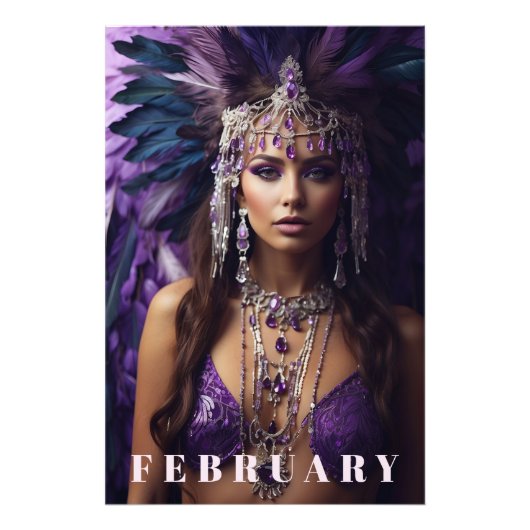 *~* FEBRUAR AP53 Headdress AMETHYST Boho Fotodruck (Vorne)