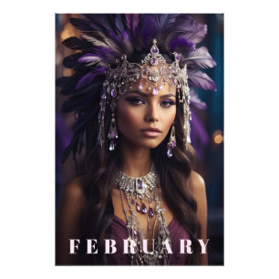 *~* FEBRUAR AP53 Headdress AMETHYST Boho Fotodruck
