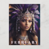 *~* FEBRUAR AP53 Headdress Boho AMETHYST Postkarte (Vorderseite)