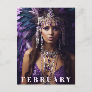 *~* FEBRUAR AP53 Headdress Boho AMETHYST Postkarte