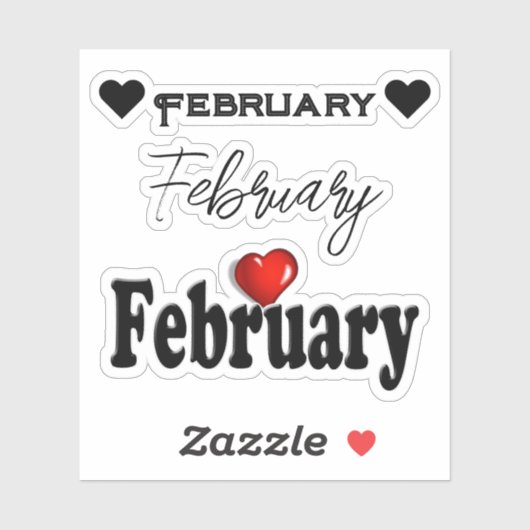 Februar Aufkleber (Blatt)