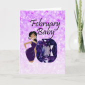 Februar Baby Karte (Vorderseite)