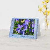 Februar Beautiful Blue Violets Geburtstag Karte (Gelbe Blume)