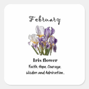 Februar Birth Blume Iris Aufkleber