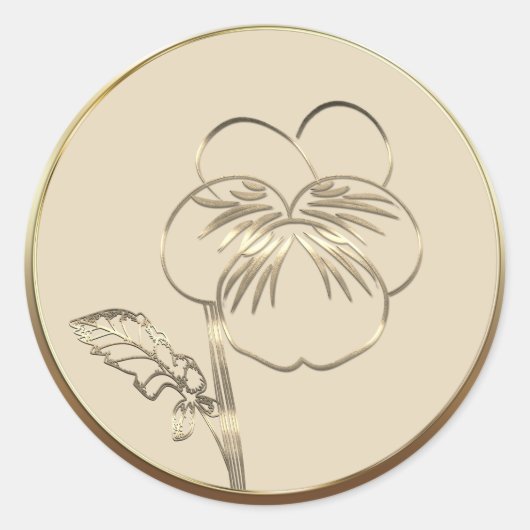 Februar Birth Pansy Violet Classic Round Sticker (Vorderseite)