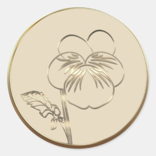 Februar Birth Pansy Violet Classic Round Sticker