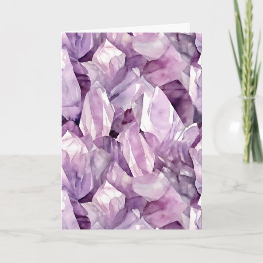 Februar Birthstone Amethyst Birthday Card Karte (Vorderseite)