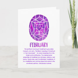 Februar Birthstone Amethyst Birthday Watercolor Karte