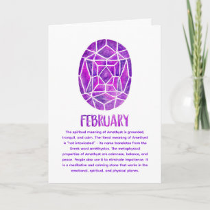 Februar Birthstone Amethyst Birthday Watercolor Karte