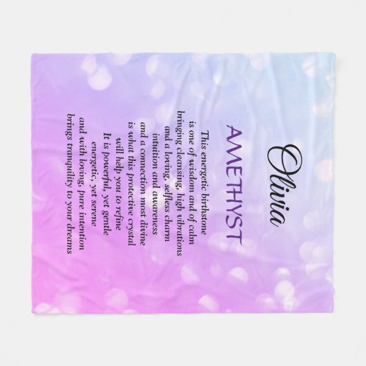 Februar Birthstone Amethyst Design Fleece Blanket (Vorderseite (Horizontal))