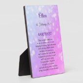 Februar Birthstone Amethyst Design Fotoplatte (Seite)