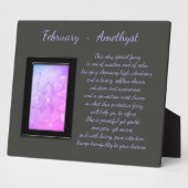 Februar Birthstone Amethyst Fotoplatte (Seite)