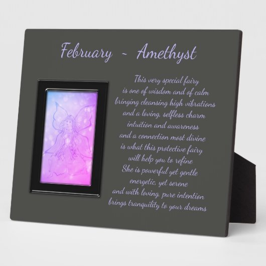 Februar Birthstone Amethyst Fotoplatte (Seite)