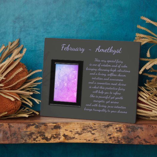 Februar Birthstone Amethyst Fotoplatte (Seite)