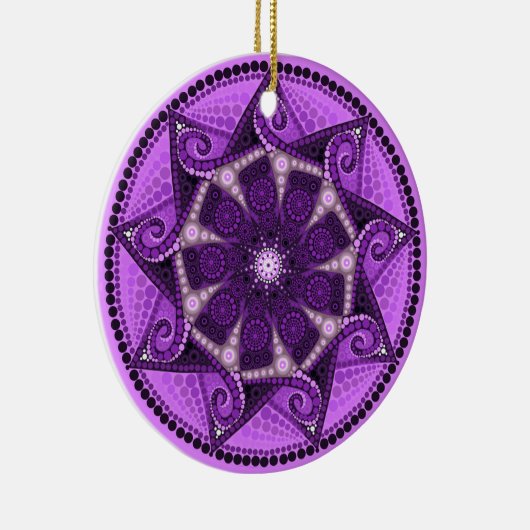 Februar Birthstone Amethyst Mandala Ornament (Rechts)