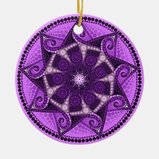 Februar Birthstone Amethyst Mandala Ornament (Vorne)