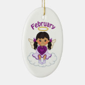 Februar Birthstone Angel Black Keramikornament (Rechts)