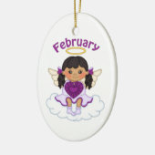 Februar Birthstone Angel Black Keramikornament (Links)