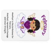 Februar Birthstone Angel Black Premium Magnet (Horizontal)