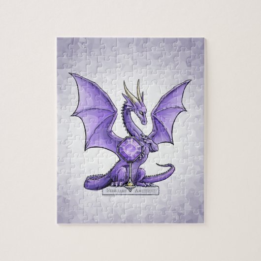 Februar Birthstone Dragon - Amethyst Puzzle (Vertikal)
