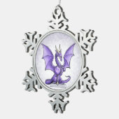 Februar Birthstone Dragon - Amethyst Schneeflocken Zinn-Ornament (Rechts)